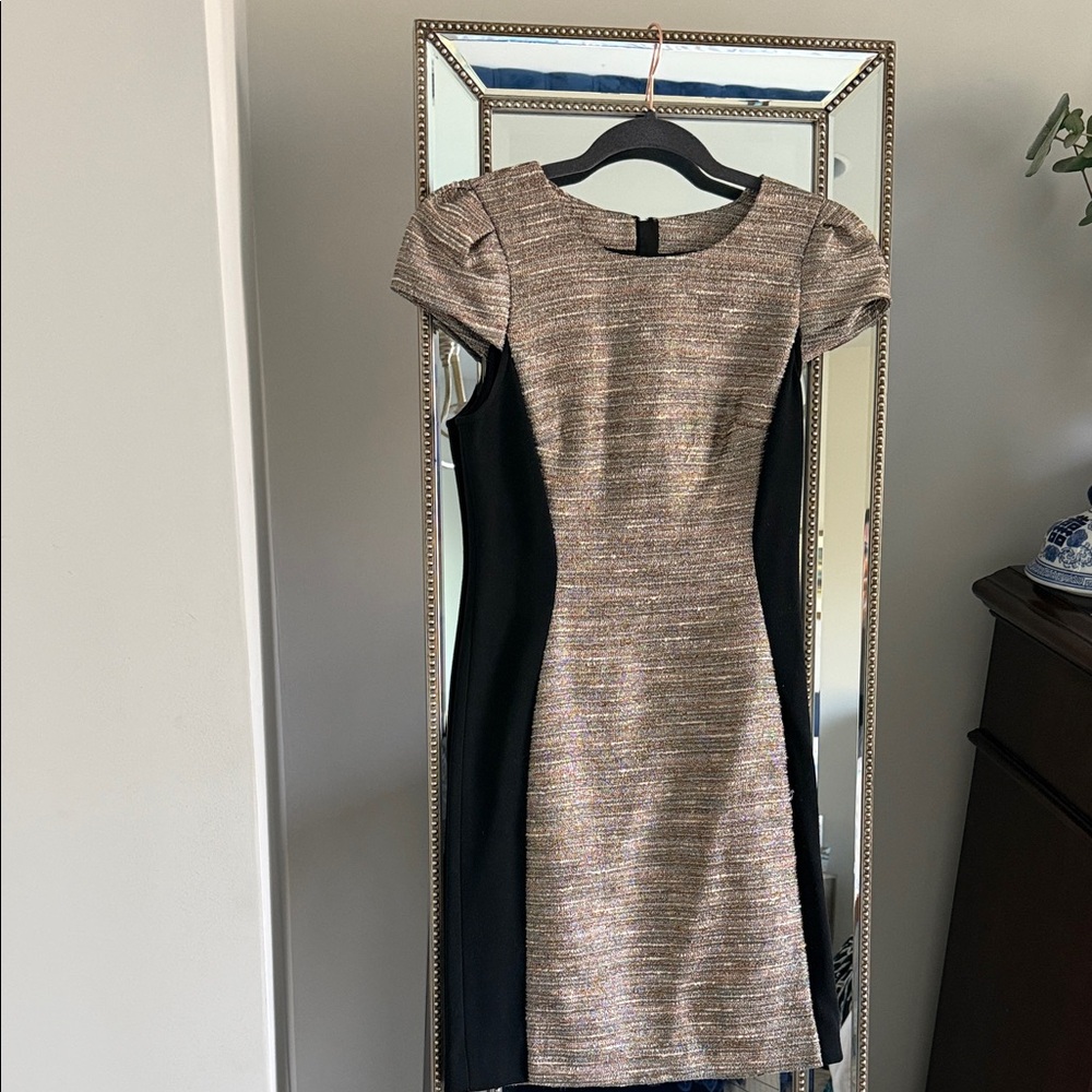 Moulinette Soeurs Black and Gold Mini Dress